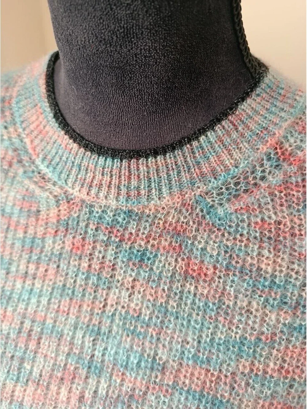 NWT Christopher Kane Womens Mohair Sweater XL Blue Knit Crew Neck Jumper Italy